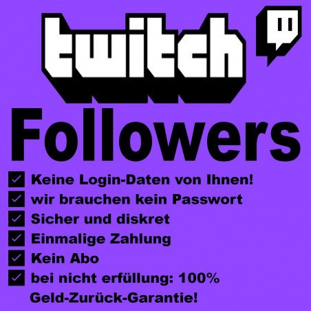 Twitch Follower ab 1.- Euro nur hier! kaufen