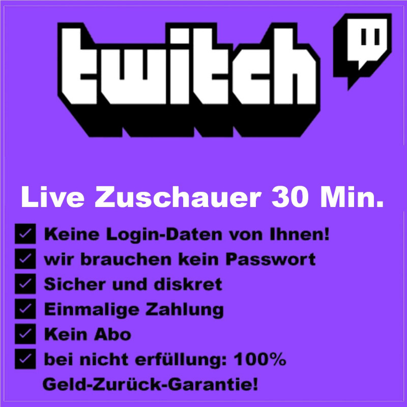Twitch Live Views 30 Min. schon ab 3€ kaufen