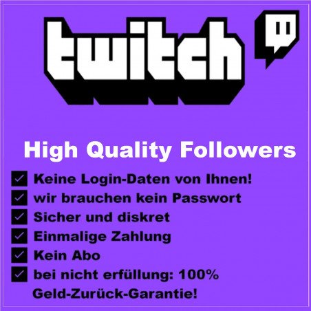 Twitch Followers High Quality -Buchen Sie Internationale–Followers ab-5.-Euro