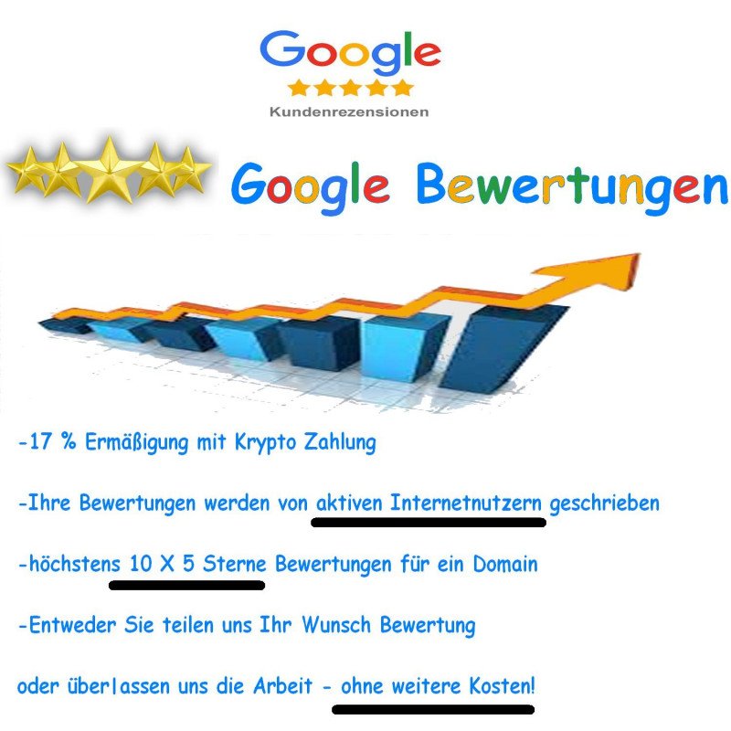 Google 5 Stern verifizierte Bewertungen kaufen mit Wunschtext von aktiven Internet Nutzern