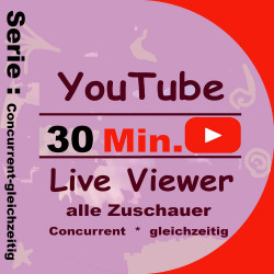 YouTube Livestream Zuschauer-alle-Zuschauer-Concurrent-gleichzeitig|-hier-30 Min.PayPal Checkout