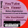 YouTube Live stream Zuschauer-Concurrent-gleichzeitig 15 Min. bis 24 Std.