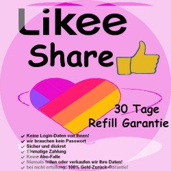 Likee Share super günstig-hier-ab 2.-Euro kaufen pay with PayPal-Crypto-30 Tage Refill!