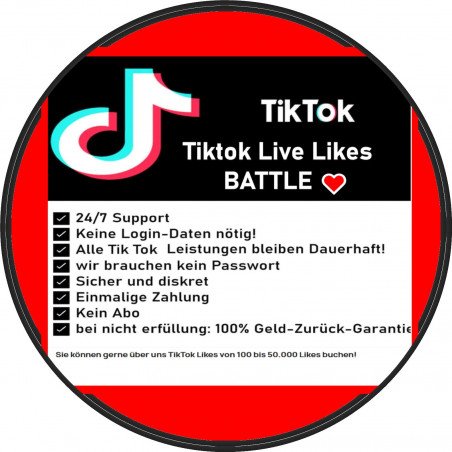 TikTok Live LIKES Battle kaufen ab 3.- Euro-sichere Zahlung per Paypal