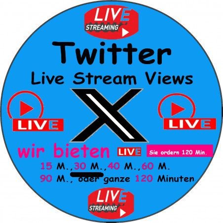 Twitter Live stream Views kaufen 30 Min. ab 12.- Euro-sichere Zahlung per Paypal