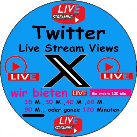 Twitter Live stream Views kaufen 90 Min. ab 18.- Euro-sichere Zahlung per Paypal