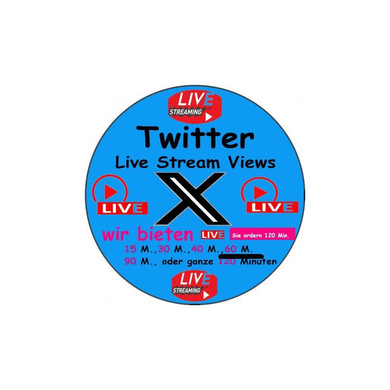 Twitter Livestream Views kaufen 60 Min. ab 16.- Euro-sichere Zahlung per Paypal