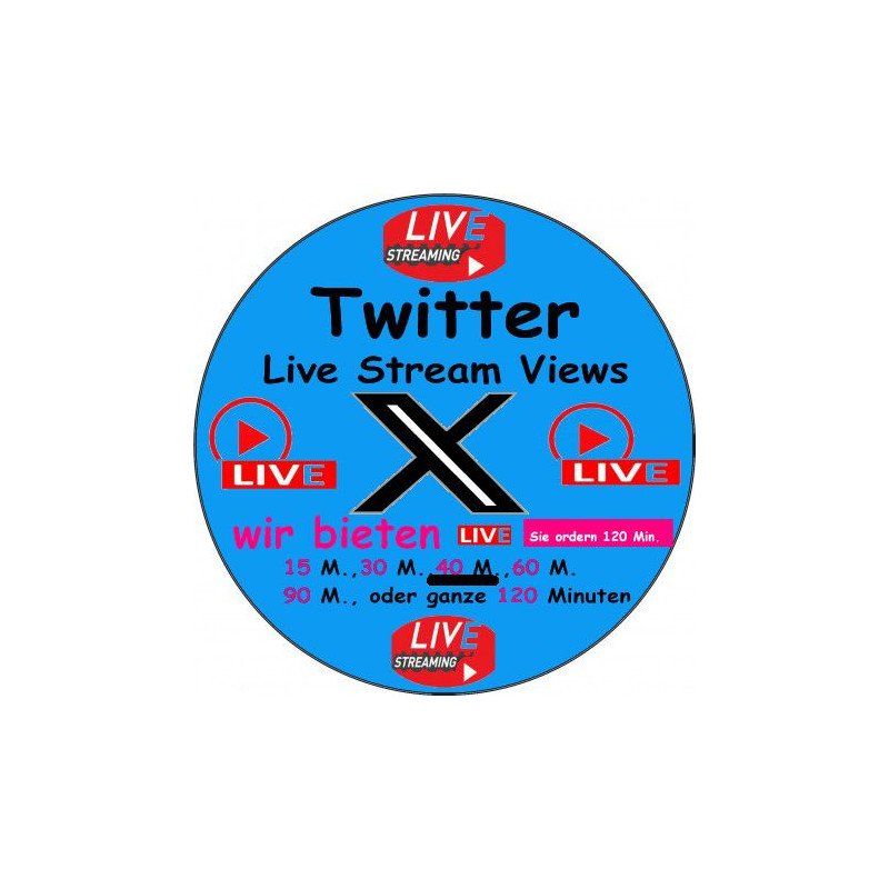 Twitter Live stream Views kaufen 45 Min. ab 14.- Euro-sichere Zahlung per Paypal